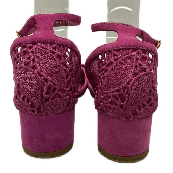 Salvatore Ferragamo - Fuchsia Pink Suede Chemical Fiber Women's Pumps 217-081625 - Picture 3 of 6